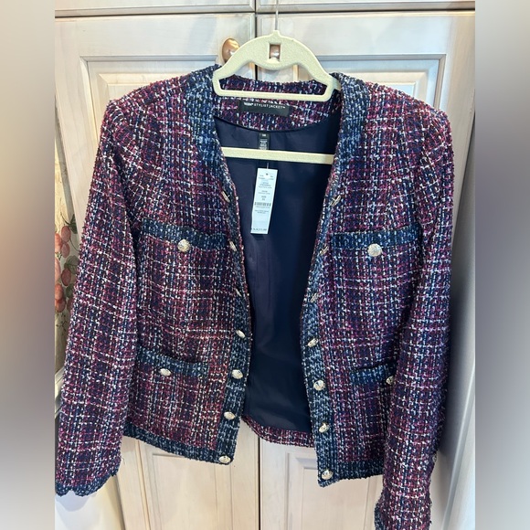 White House Black Market Jackets & Blazers - White House Black Market Tweed Stylist Jacket in Hollyhock Combo Size 16 NWT